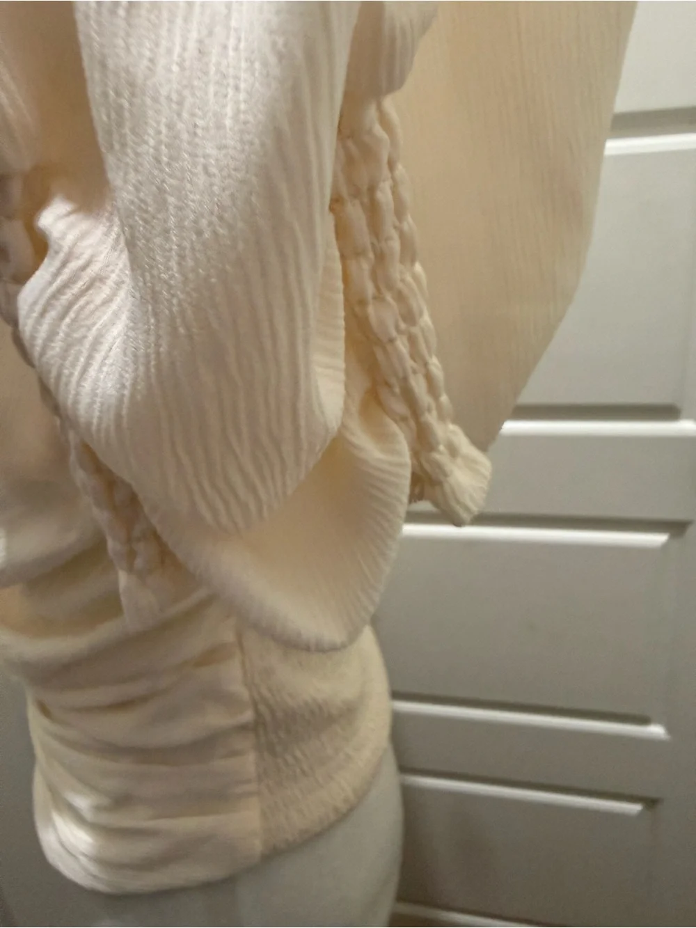 NWT. ASTR the Label. Puff Sleeve Square Neck Top. Cream. Size Medium.